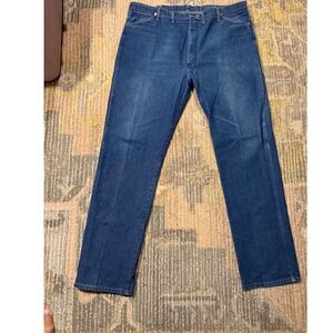 Wrangler 13MWZ Men's Blue Denim Jeans Cowboy Cut Western Regular Fit Size‎ 44x34